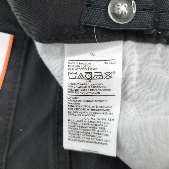 Old Navy Straight Built In Flex Tough Pants Grey Charles Boy's Sz 16 Adjustable - Picture 8 of 12